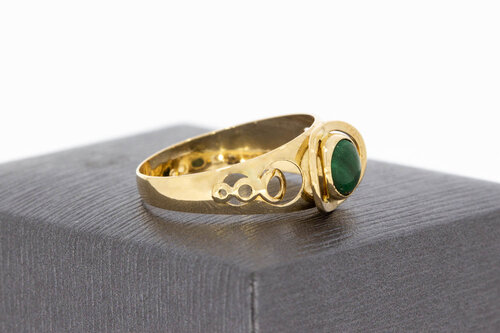 14 Karaat Vintage Malachiet ring - 18,1 mm