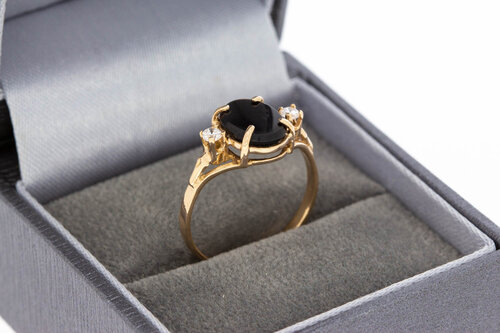 Saffier ring 14 Karaat goud - 16,9 mm