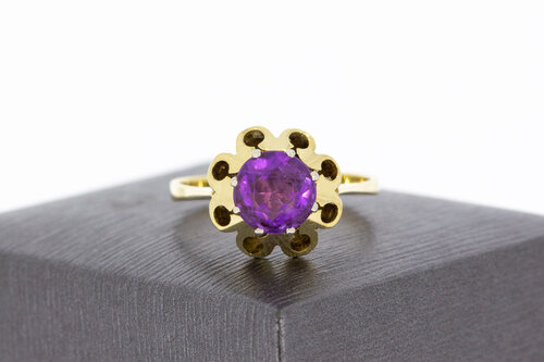Amethist ring 14 karaat goud - 19,2 mm