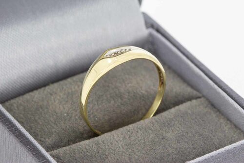 14 karaat gouden diaman ring - 18,2 mm