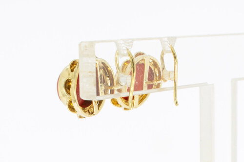 14 karaat bloedkoraal oorbellen - 11,4 mm