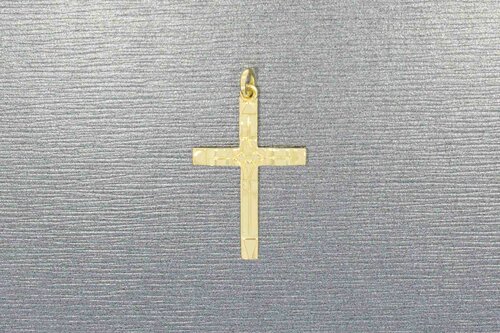 14 karaat kruis ketting hanger - 2,8 cm