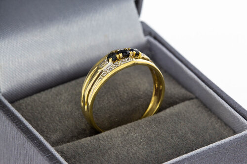 18 Karaat gouden edelsteenring -  17,4 mm