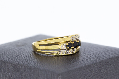 18 Karaat gouden edelsteenring -  17,4 mm