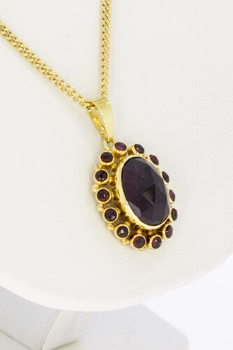 Vintage Granaat hanger 14 karaat goud