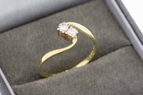 14 Karaat gouden diamant ring - 17,1