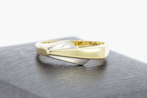 14 Karaat gouden bicolor ring - 17,6 mm