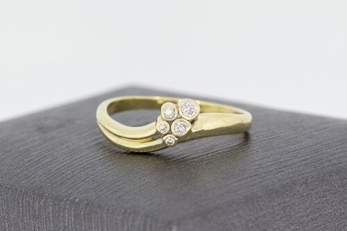 14 karaat goud zirkonia ring - 16,1 mm