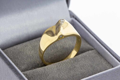 18 Karaat goud diamant ring - 18,3 mm