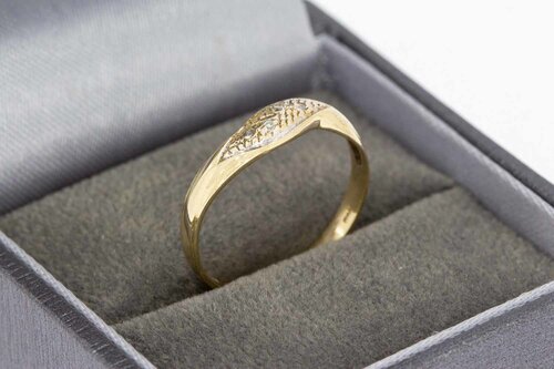 14 Karaat goude ring met diamant - 17,2 mm