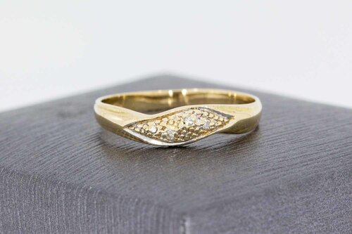 14 Karaat goude ring met diamant - 17,2 mm