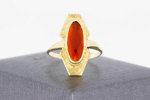14 Karaat gouden Carneool ring - 18,1 mm