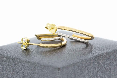 14 Karaat bicolor goud Oorringen - 1,8 cm