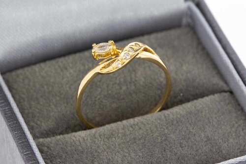 18 Karaat gouden Saffier ring - 16,8 mm