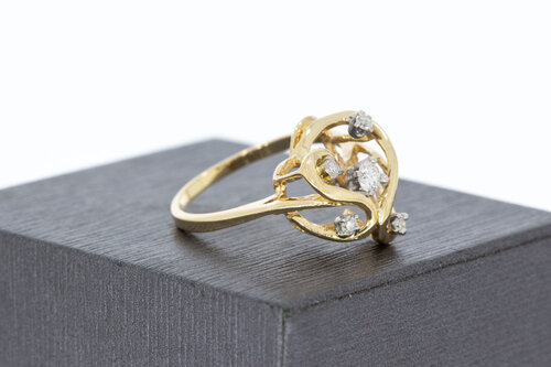 14 Karaat Diamant damesring - 17,6 mm