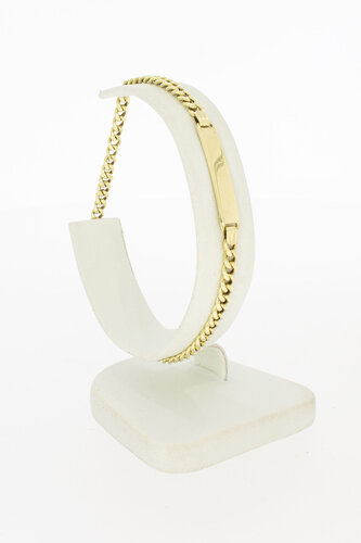 14 karaat goud naam armband - 19,5 cm