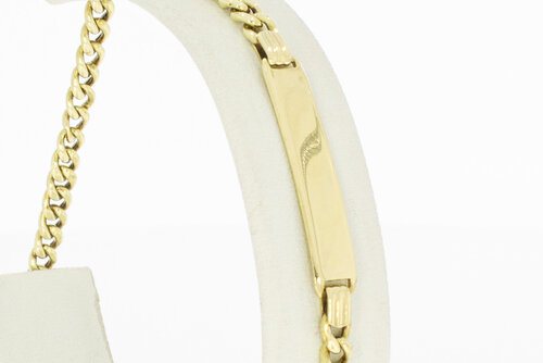 14 karaat goud naam armband - 19,5 cm