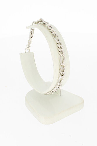 Figaro armband 14 karaat witgoud - 19,5 cm