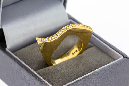 18 karaat diamant designer ring - 17,5 mm
