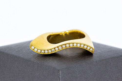 18 karaat diamant designer ring - 17,5 mm