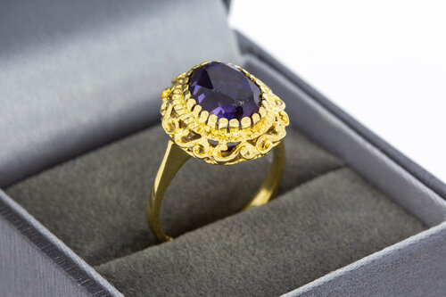 Amethist ring 18 karaat goud - 16,8 mm