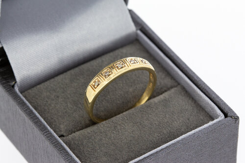 14 karaat ring met Diamant - 19 mm