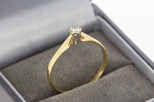 14 Karaat gouden diamantring - 19 mm