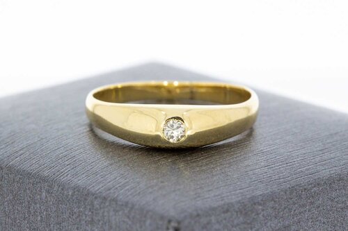 14 Karaat goud diamant ring - 18,3 mm