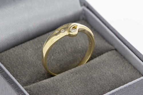 14 Karaat gouden diamant ring - 17,6 mm