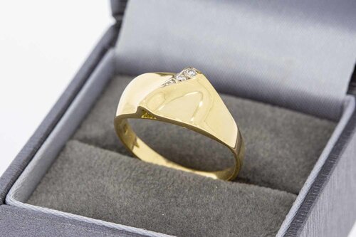 18 Karaat goud diamant ring - 18,3 mm