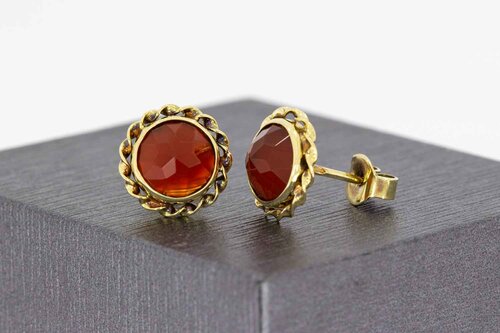 14 Karaat Carneool oorknoppen - 1,1 cm 14 Karaat Carneool oorknoppen - 1,1 cm