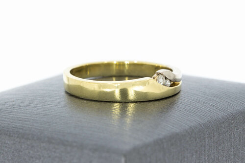 14 karaat dames diamantring - 18,1 mm