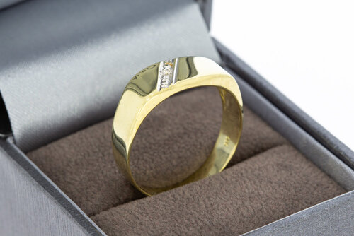 14 karaat gouden mannen ring - 20 mm