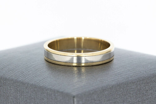 Gepolijste 9 karaat bicolor ring - 16,5 mm Gepolijste 9 karaat bicolor ring - 16,5 mm