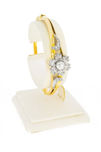 14 Karaat gouden diamant Slavenarmband 14 Karaat gouden diamant Slavenarmband