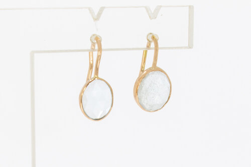 14 karaat gouden Aquamarijnhangers - 1,9 cm 14 karaat gouden Aquamarijnhangers - 1,9 cm