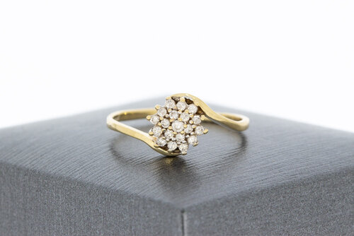 14 karaat damesring met diamantjes - 17,1 mm