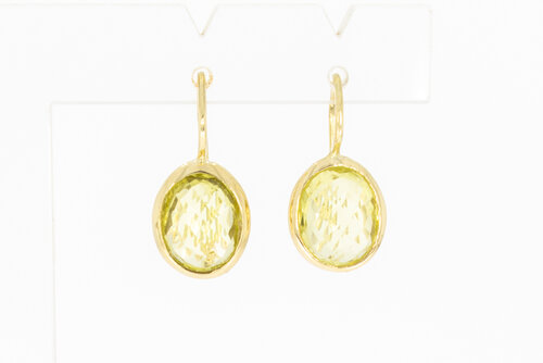 14 karaat gouden Citrien hanger - 2,1 cm