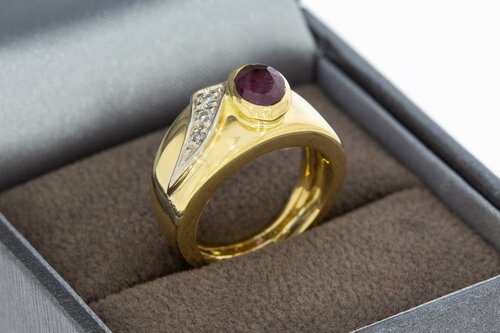 18 karaat gouden dames pinkring - 14,3 mm 18 karaat gouden dames pinkring - 14,3 mm