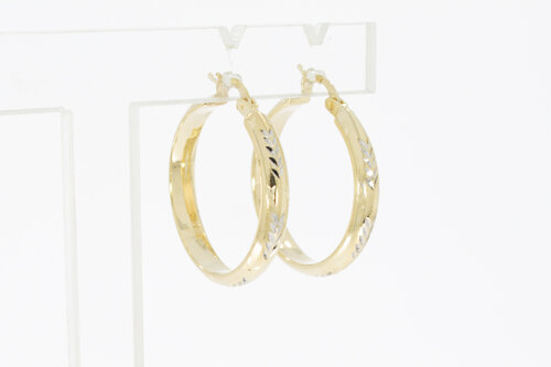 Gefigureerde 14 Karaat Creolen - 2,5 cm