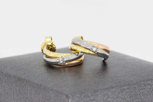 14 Karaat gouden diamant Creolen - 1,2 cm