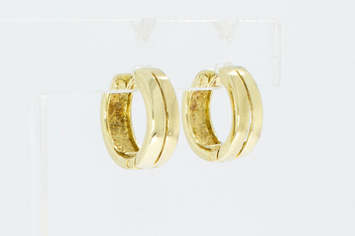 14 Karaat Klap creolen geel goud - 1,4 cm