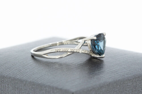 9 karaat Topaas hartjes ring - 16 mm