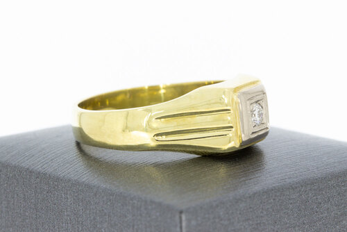 14 karaat heren diamantring - 22,5 mm