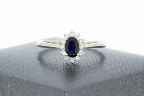 9 karaat witte saffieren ring - 18,3 mm