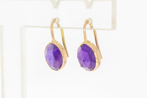14 karaat gouden Amethyst hanger - 1,8 cm