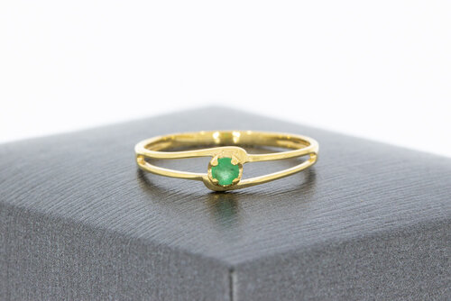 9 karaat smaragd dames ringetje - 15,4 mm