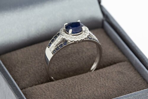 9 karaat dames saffierring - 17,6 mm