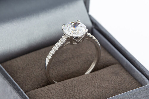 9 karaat witte dames ring - 19,2 mm