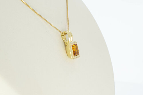 14 karaat edelsteen dames hanger - 2 cm